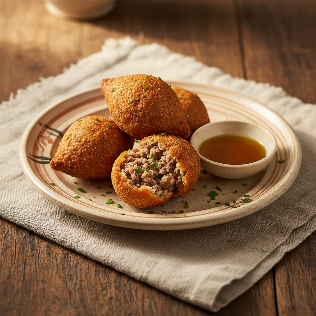 Ảnh món Kibbeh viên chiên nhân thịt