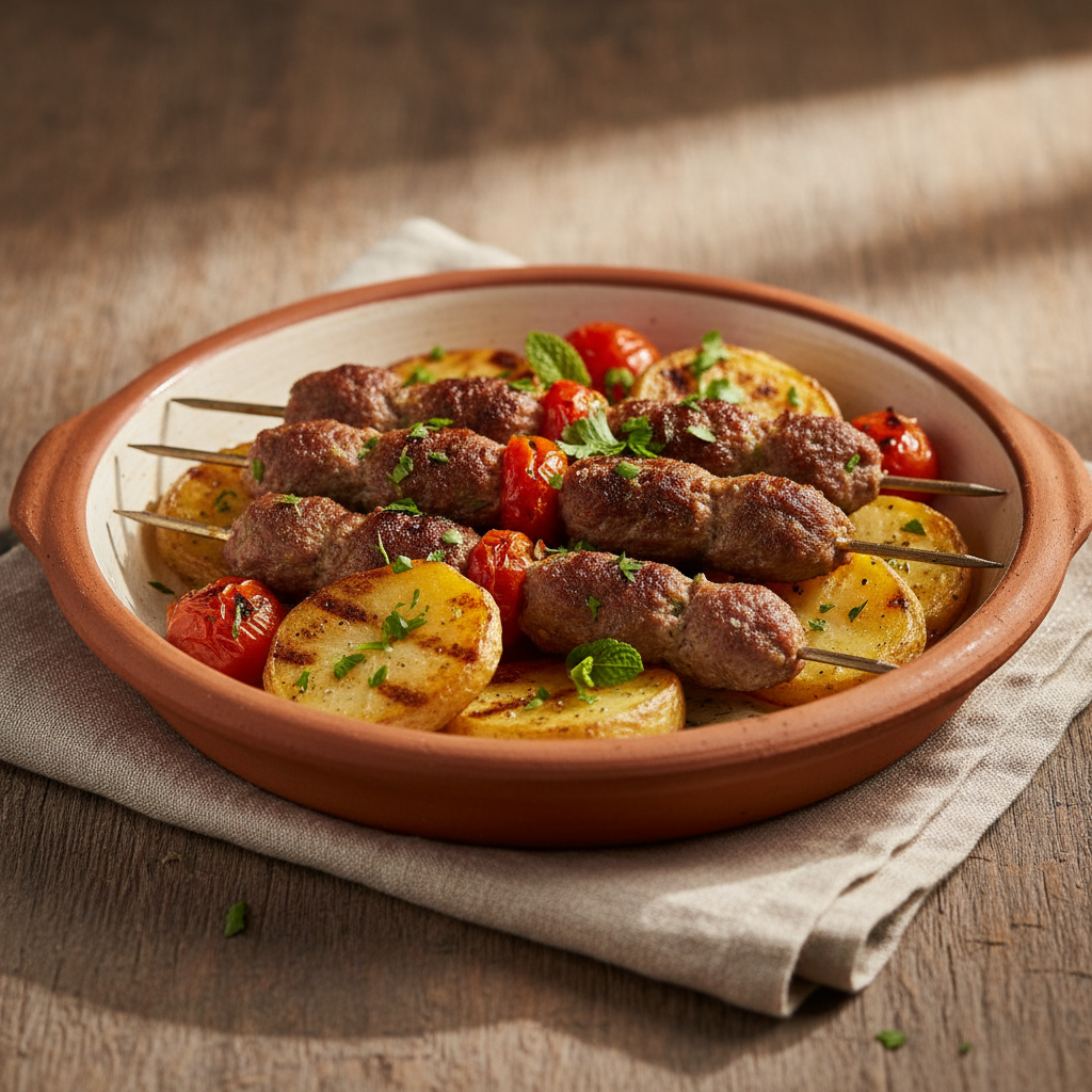 Ảnh món Chả thịt nướng khay khoai cà chua Kafta