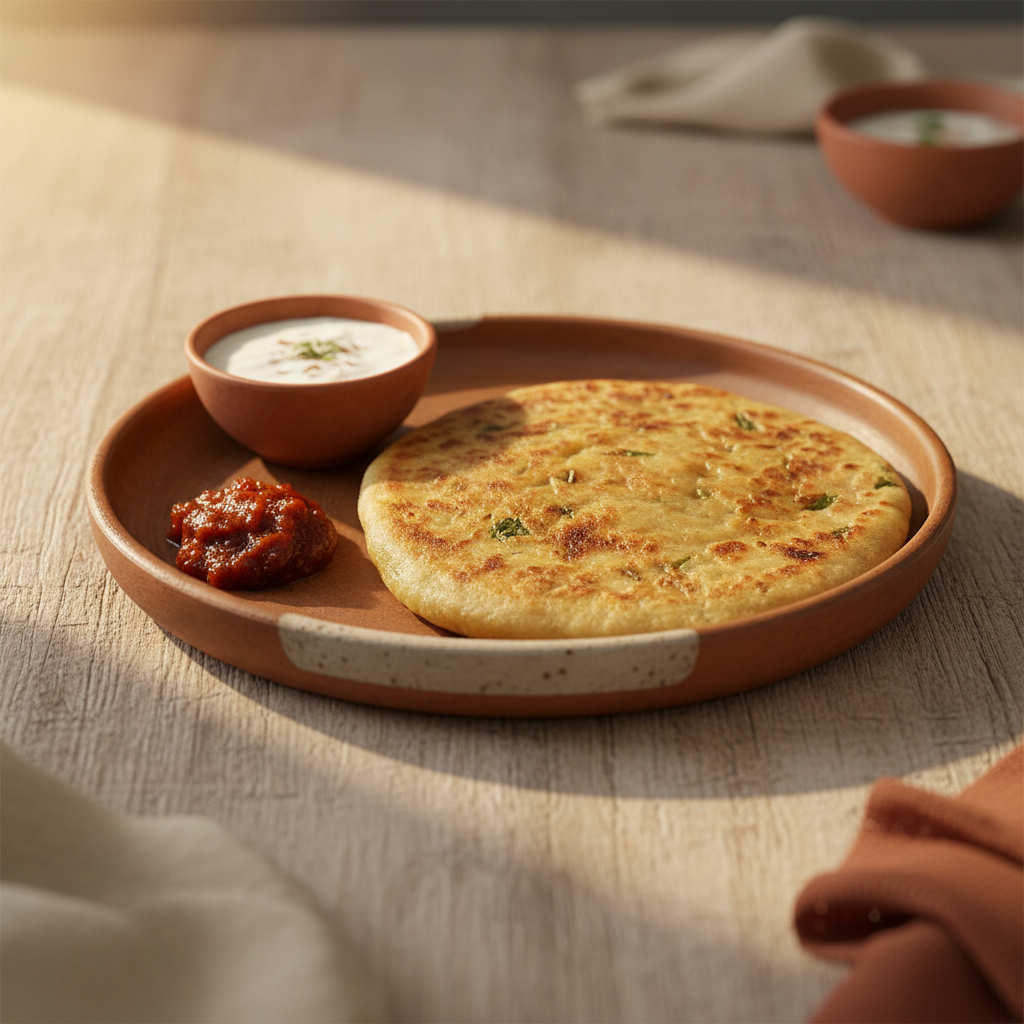 Ảnh món Bánh paratha nhân khoai tây
