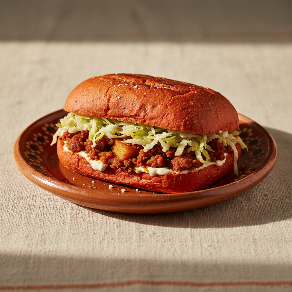 Ảnh món Bánh mì nhúng sốt ớt nhân khoai chorizo