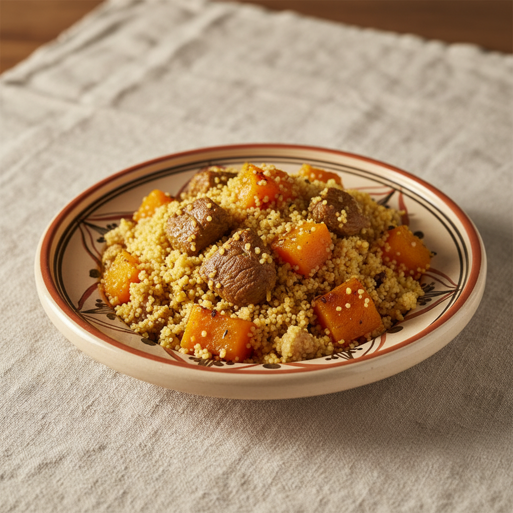 Ảnh món Couscous hấp ba lượt kiểu Maroc