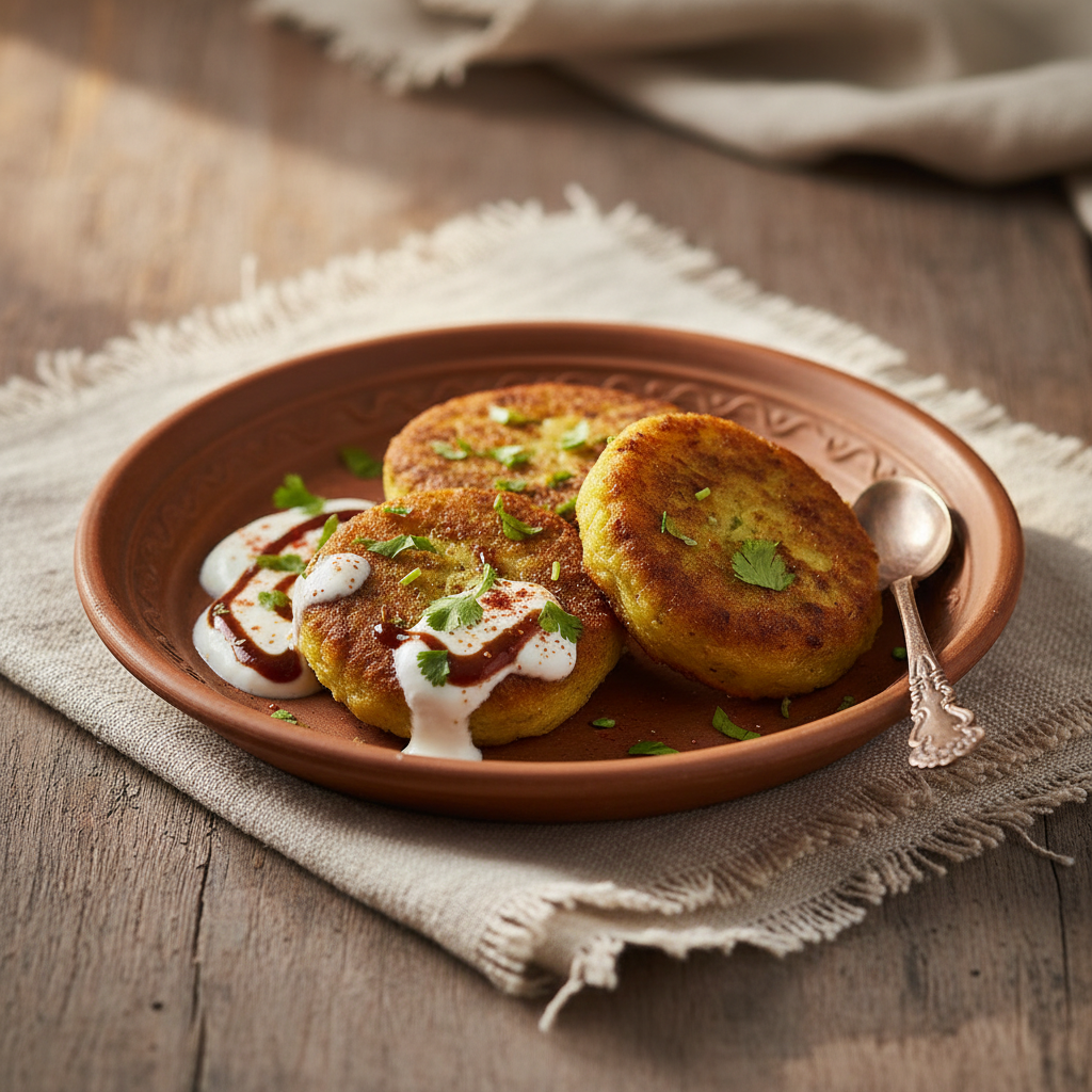 Ảnh món Bánh khoai tây chiên aloo tikki