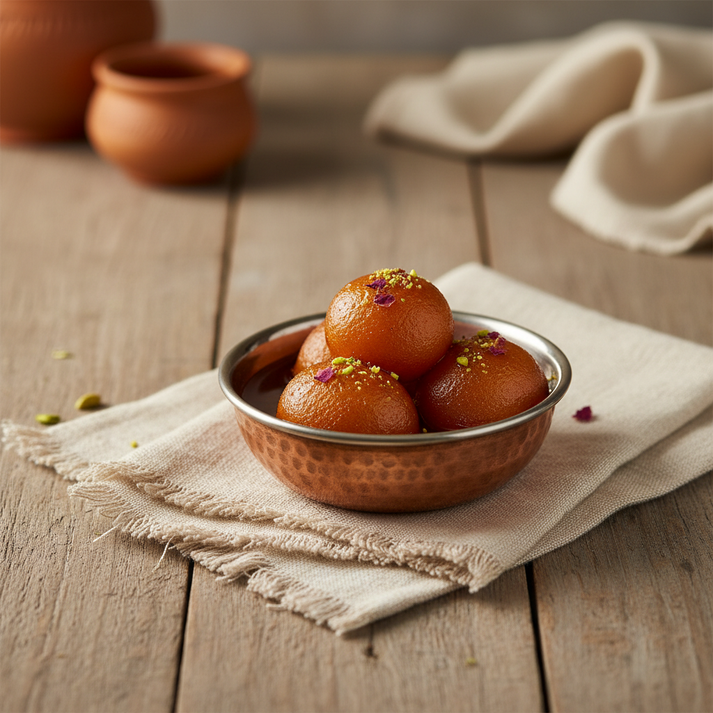 Ảnh món Bánh sữa viên ngâm siro gulab jamun