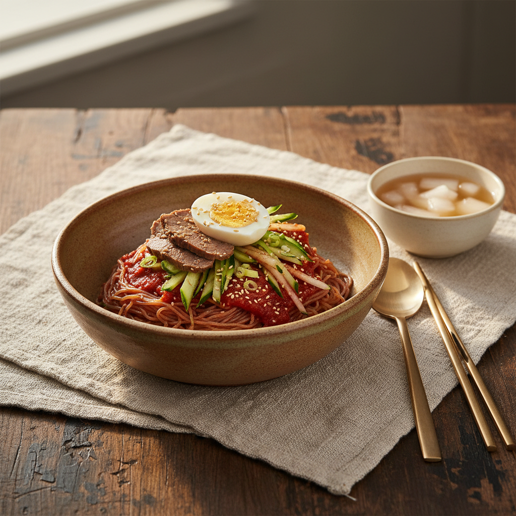 Ảnh món Mì lạnh trộn cay Bibim naengmyeon