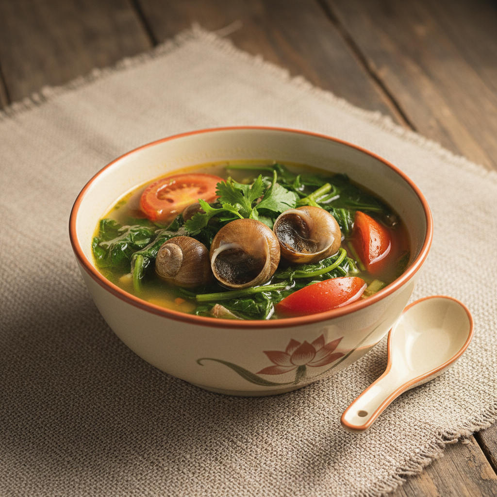 Ảnh món Canh ốc mồng tơi