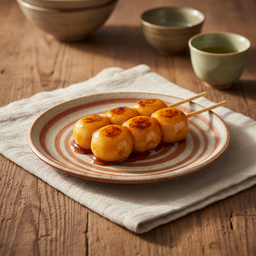 Ảnh món Bánh gạo xiên sốt tương ngọt Mitarashi dango