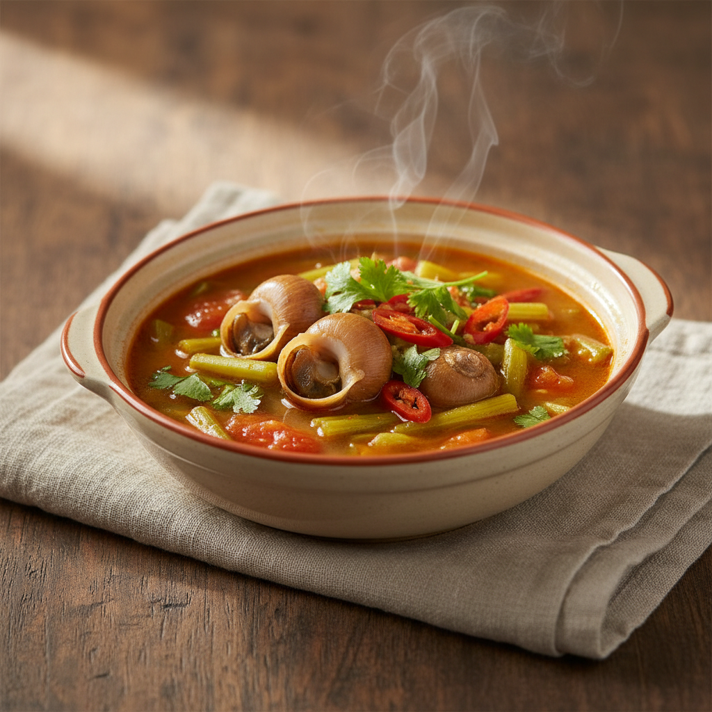 Ảnh món Canh ốc chua cay dọc mùng