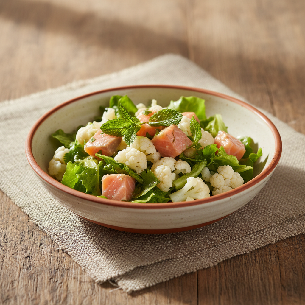 Ảnh món Salad cá hồi bông cải trắng