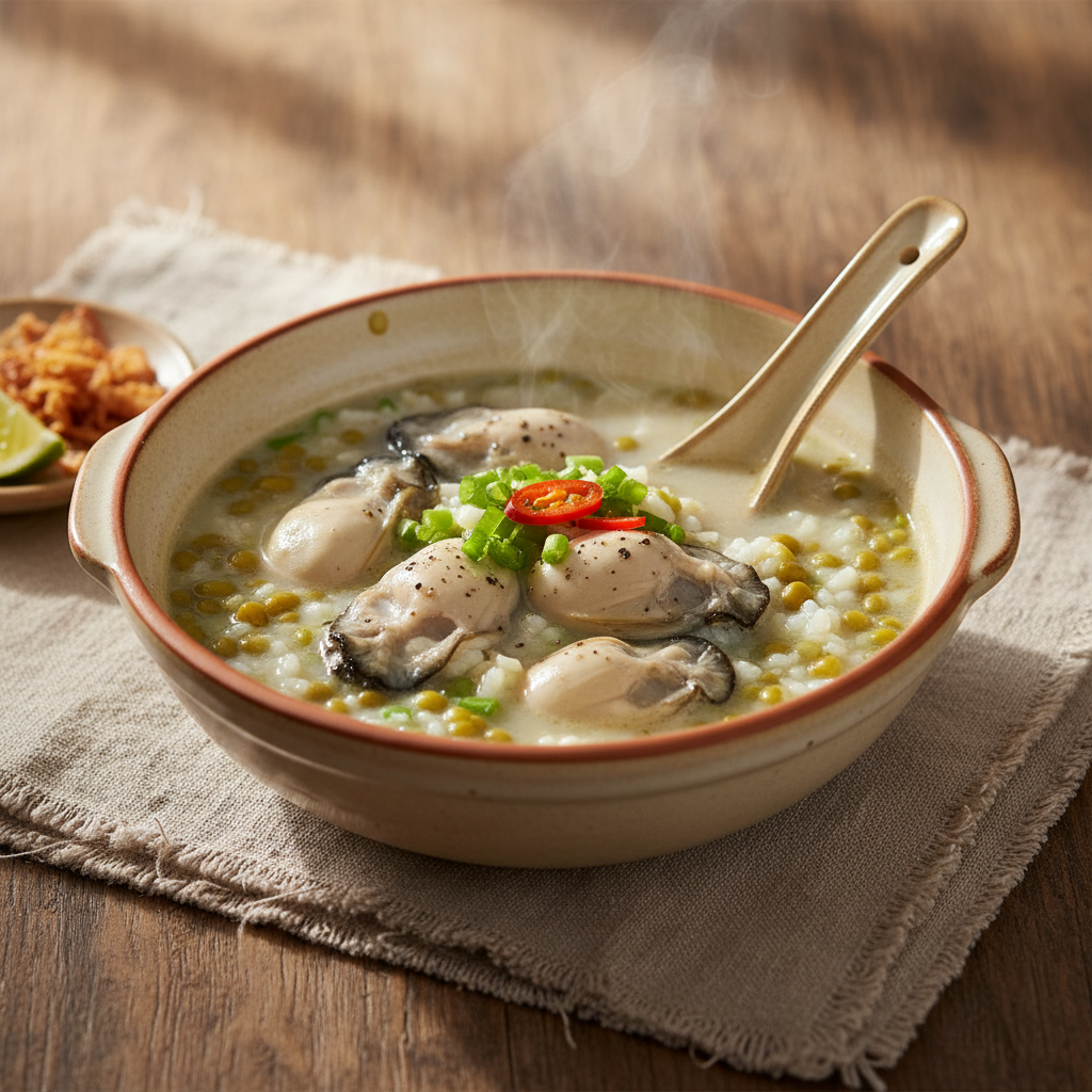 Ảnh món Cháo hàu sữa đậu xanh