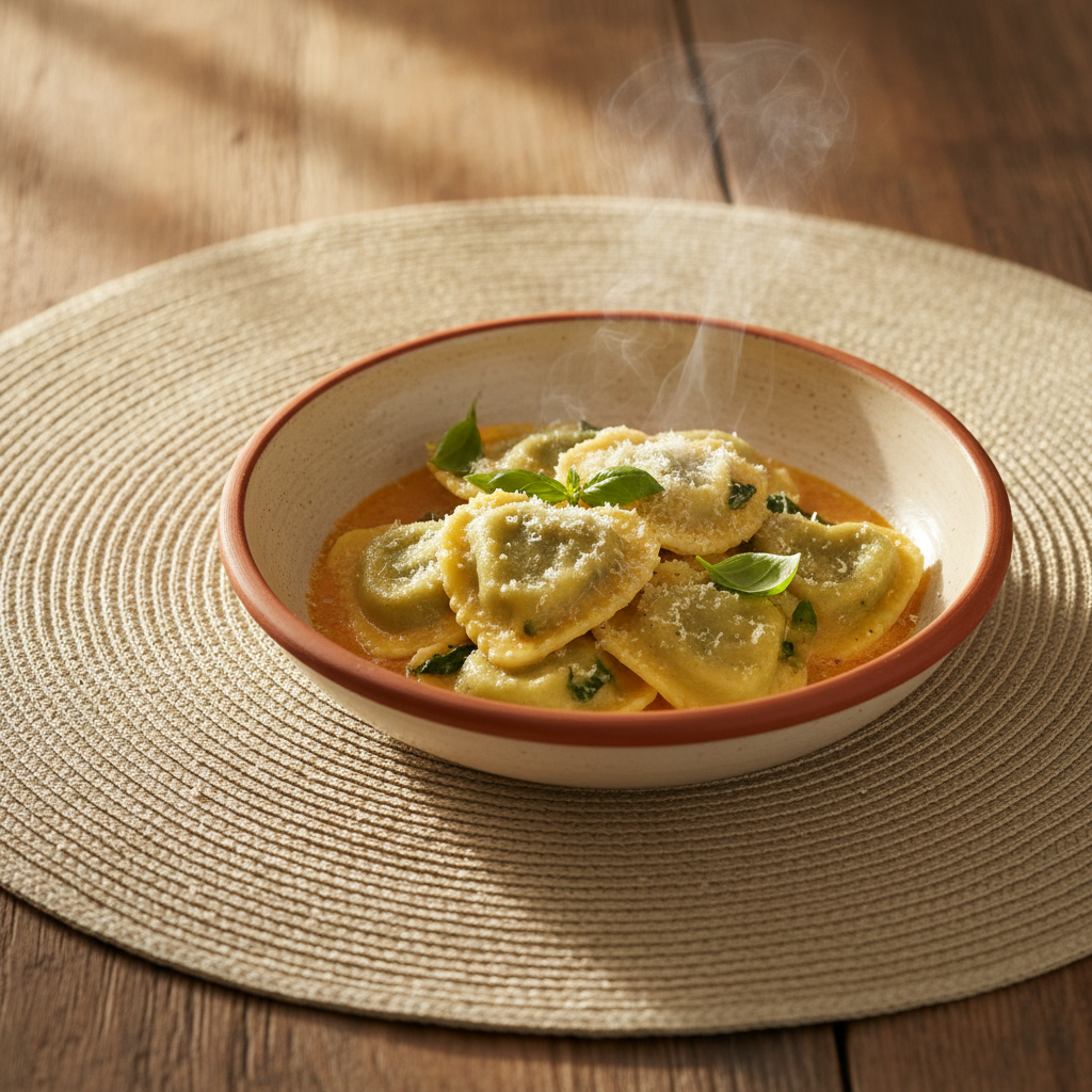Ảnh món Mì ravioli nhân ricotta cải bó xôi