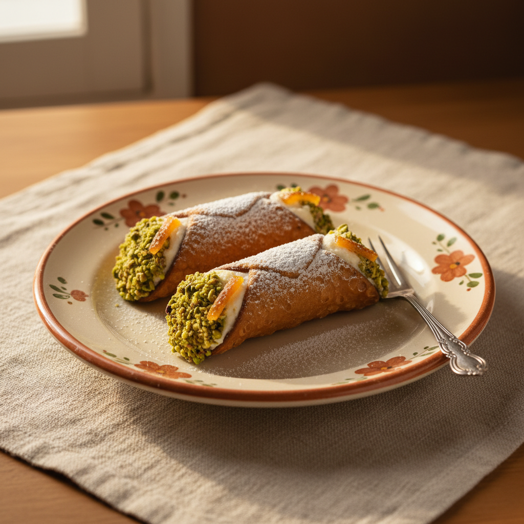Ảnh món Bánh cannoli nhân kem ricotta kiểu Sicily