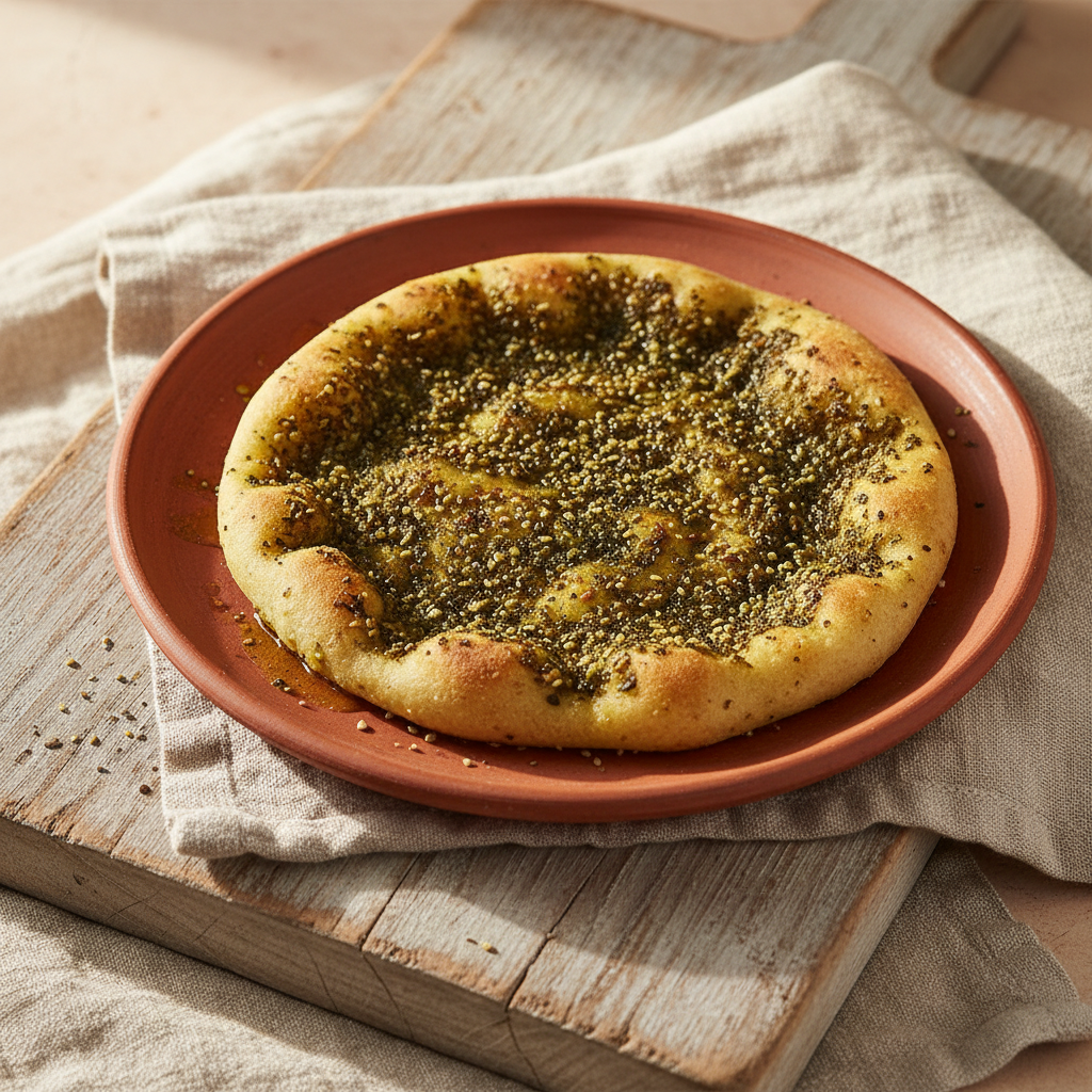Ảnh món Bánh mì dẹt phủ za'atar Manakish