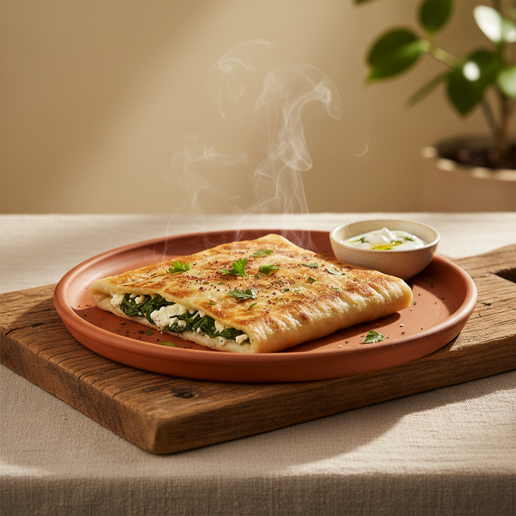 Ảnh món Bánh mì dẹt nhân phô mai rau Gözleme