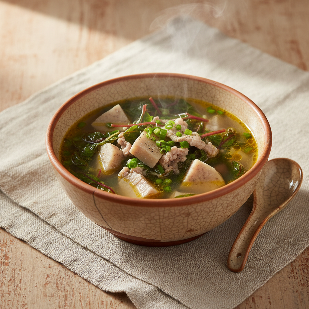 Ảnh món Canh rau dền khoai sọ
