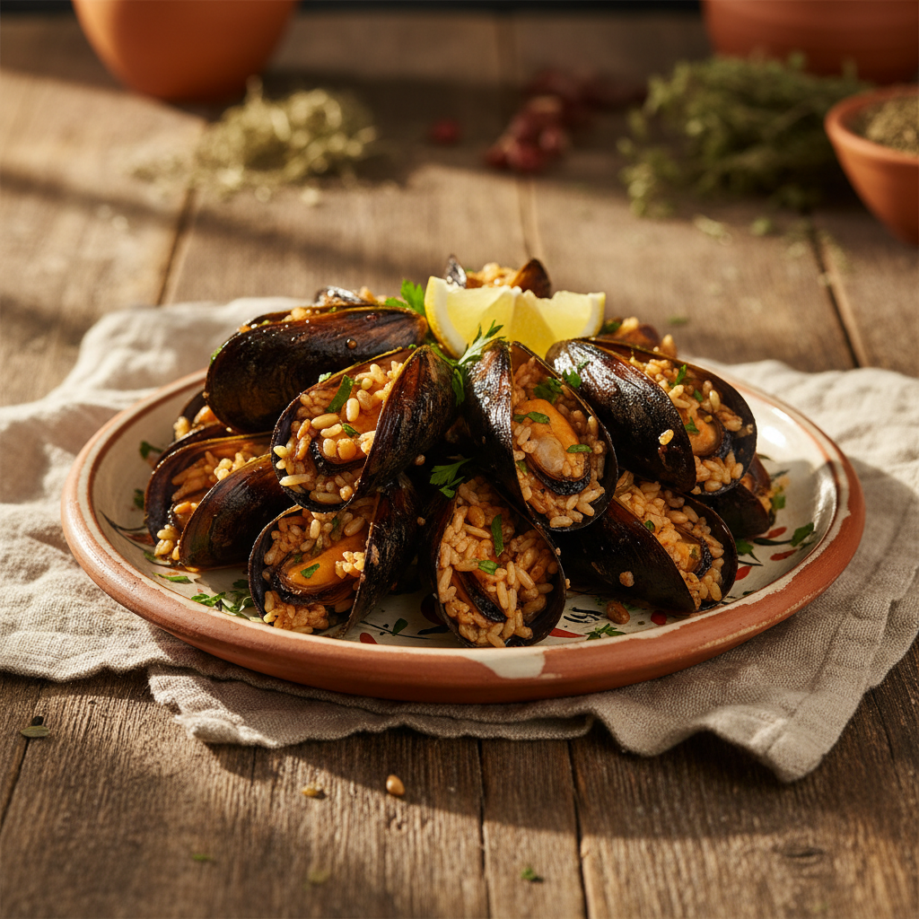 Ảnh món Vẹm nhồi cơm Midye Dolma
