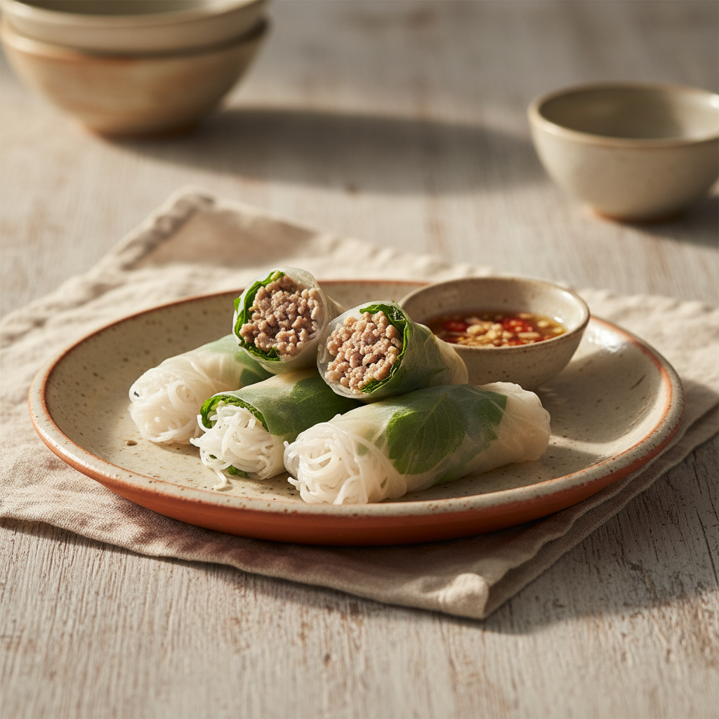 Ảnh món Bánh tráng cuốn thịt băm