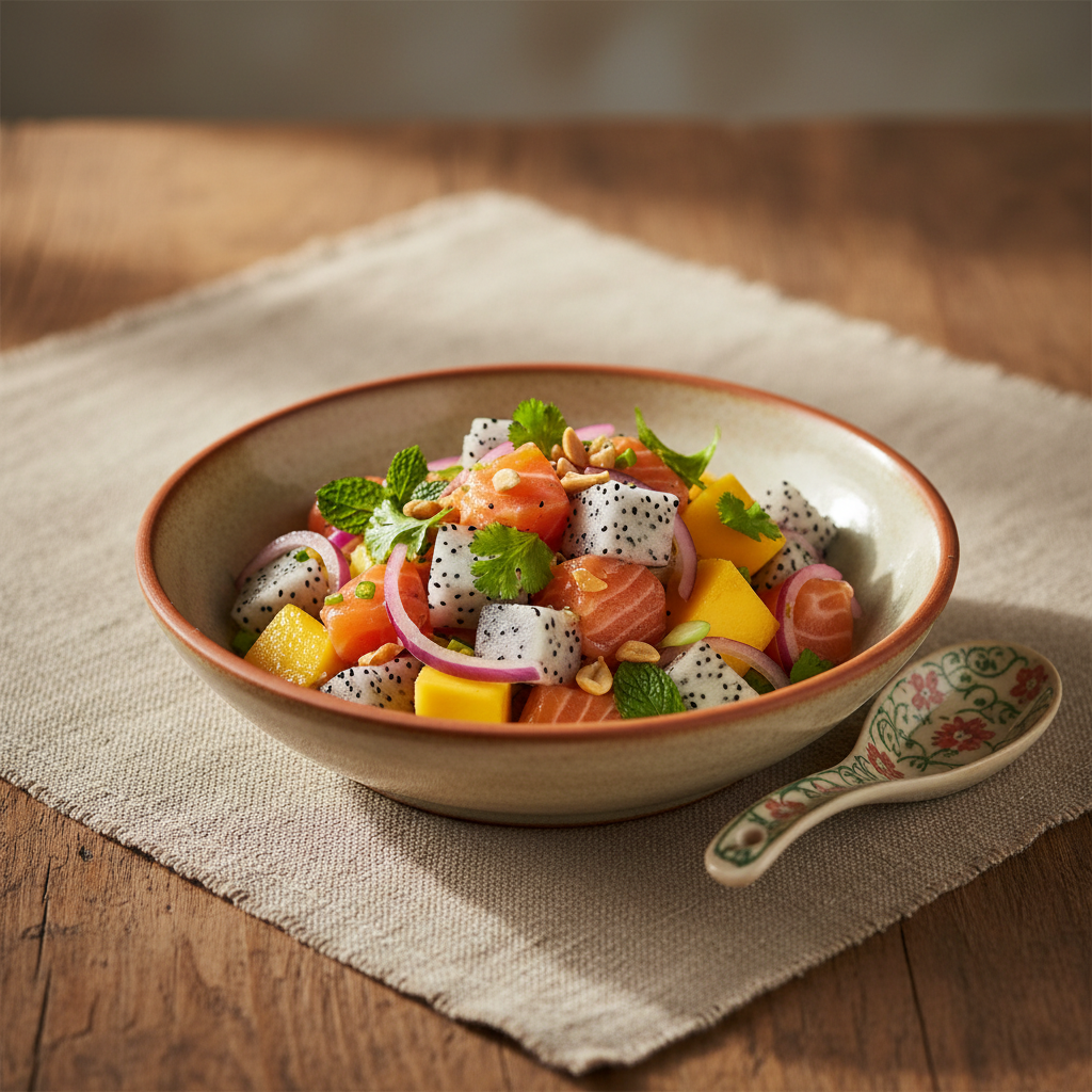 Ảnh món Salad cá hồi trái cây nhiệt đới