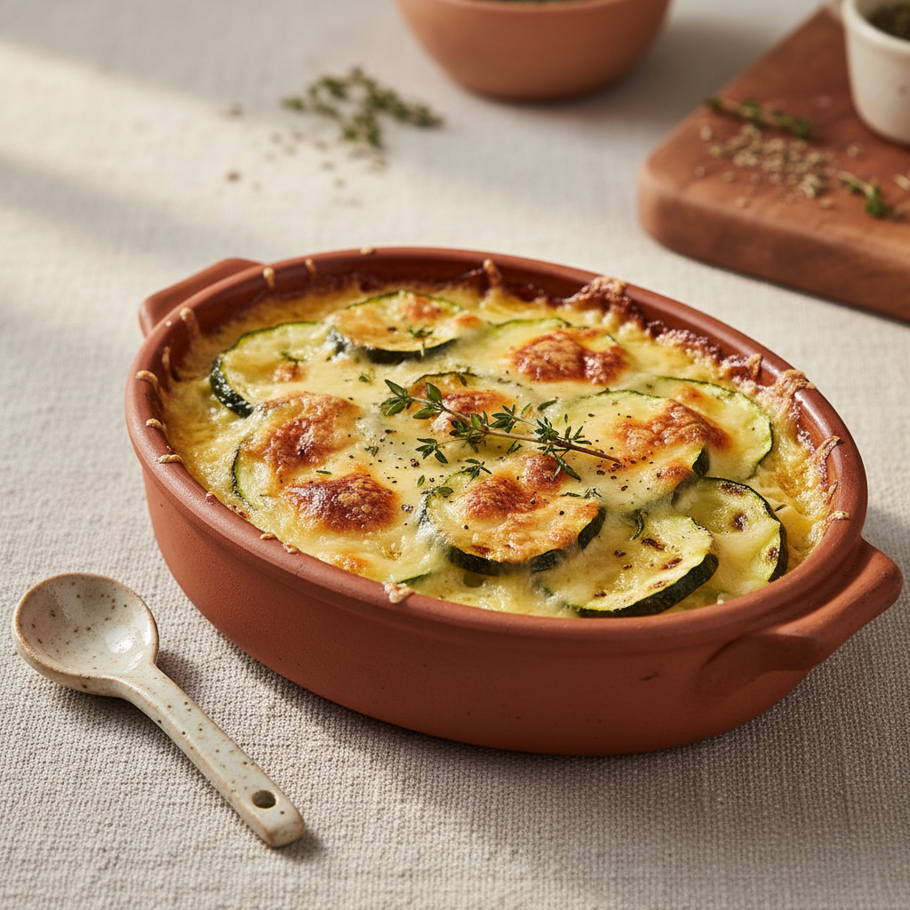 Ảnh món Bí ngòi nướng phô mai Gratin de courgettes