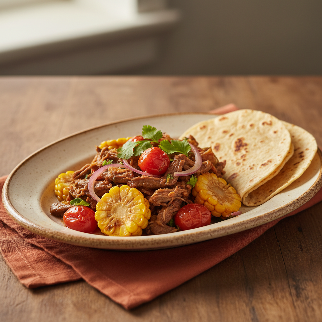 Ảnh món Bò xé xào cà chua Carne deshebrada