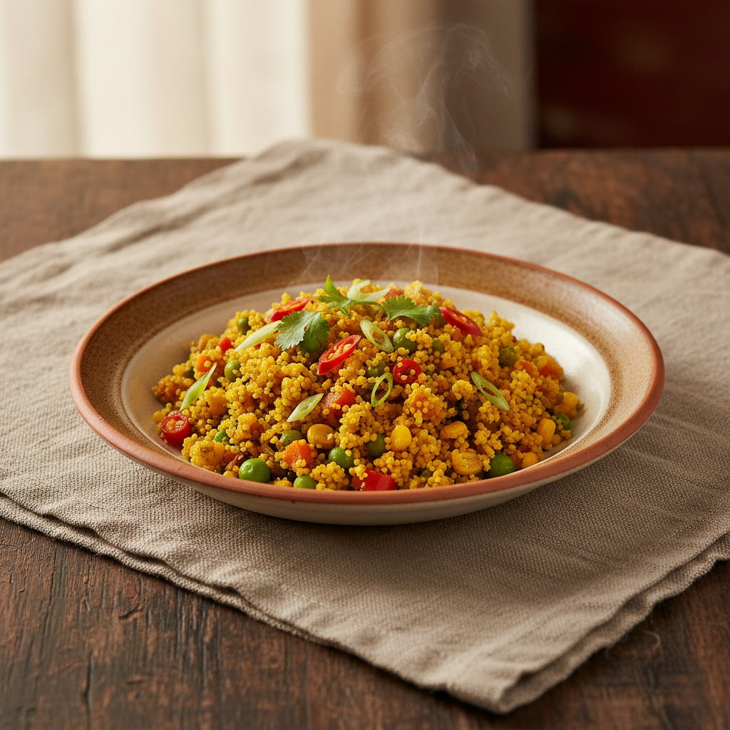 Ảnh món Semolina xào rau củ Upma
