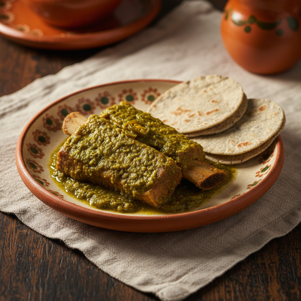 Ảnh món Sườn heo om xốt xanh Costillas en salsa verde
