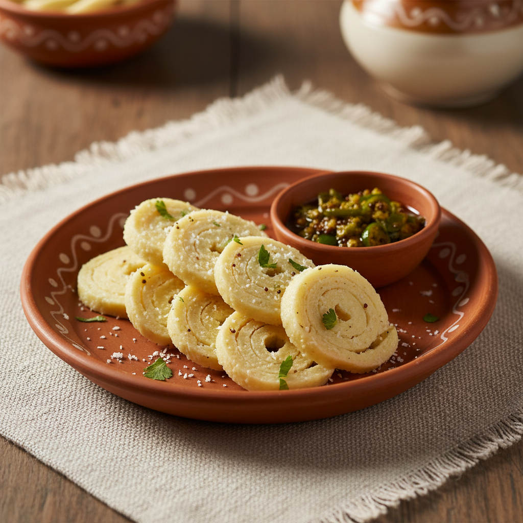 Ảnh món Cuộn bột đậu gà Khandvi