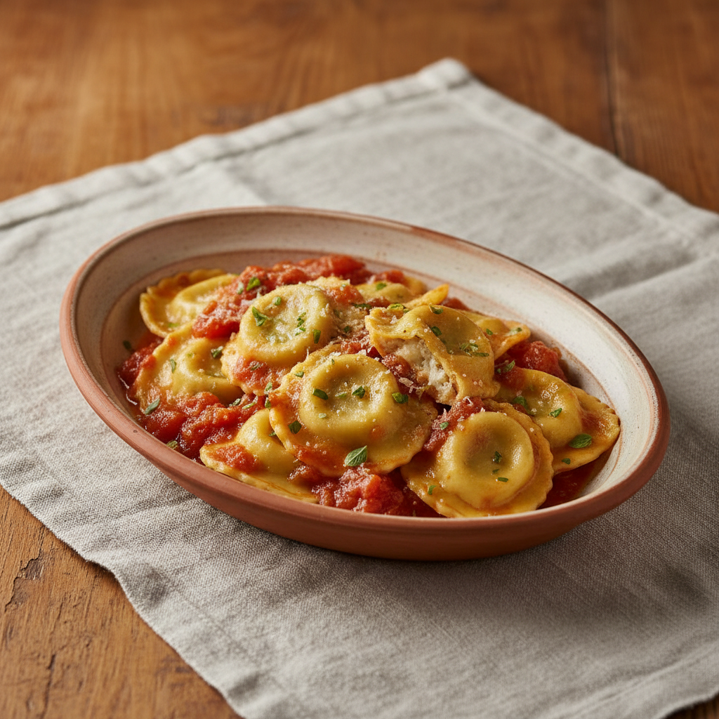 Ảnh món Ravioli phô mai kinh giới kiểu Capri