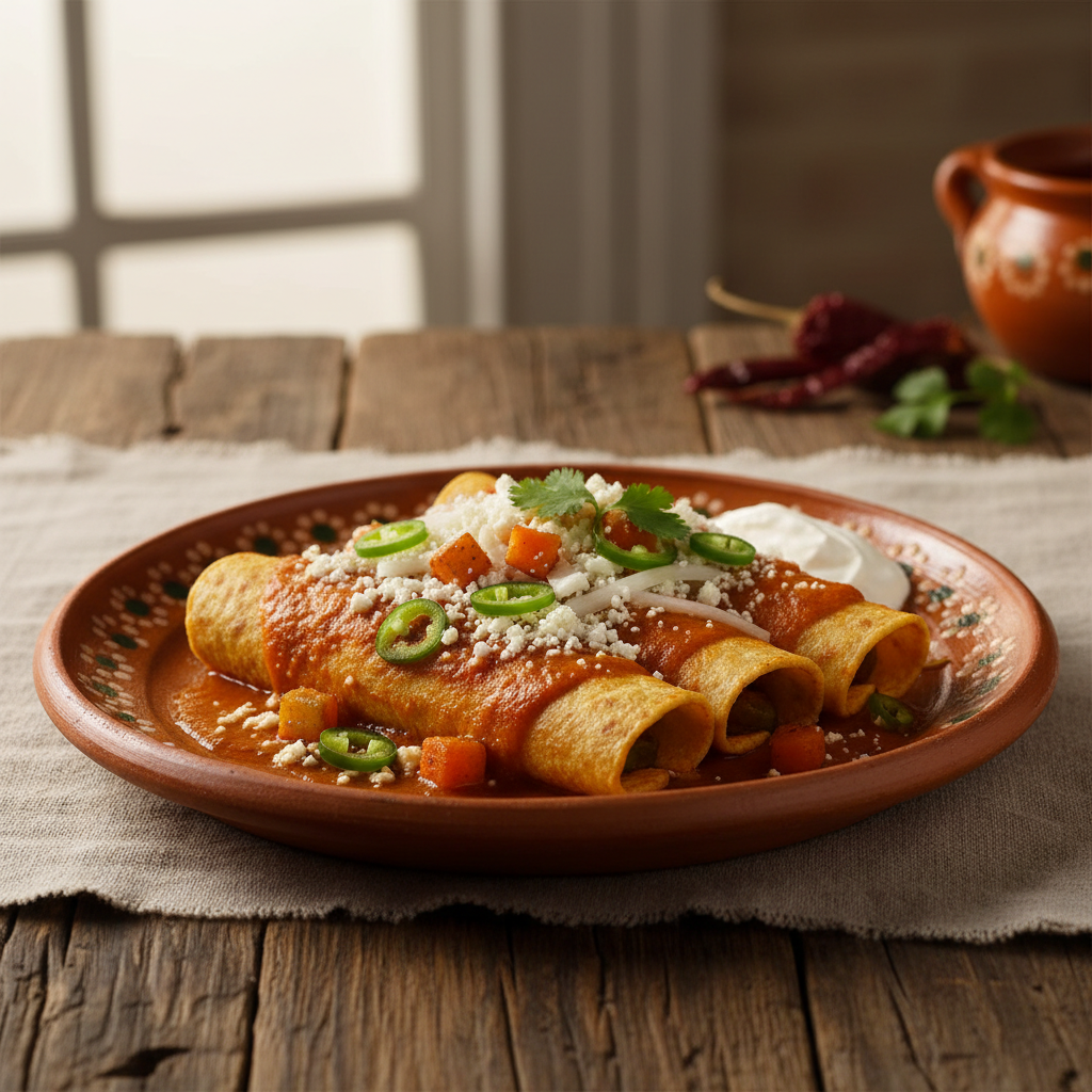 Ảnh món Bánh enchilada sốt ớt kiểu thợ mỏ Guanajuato