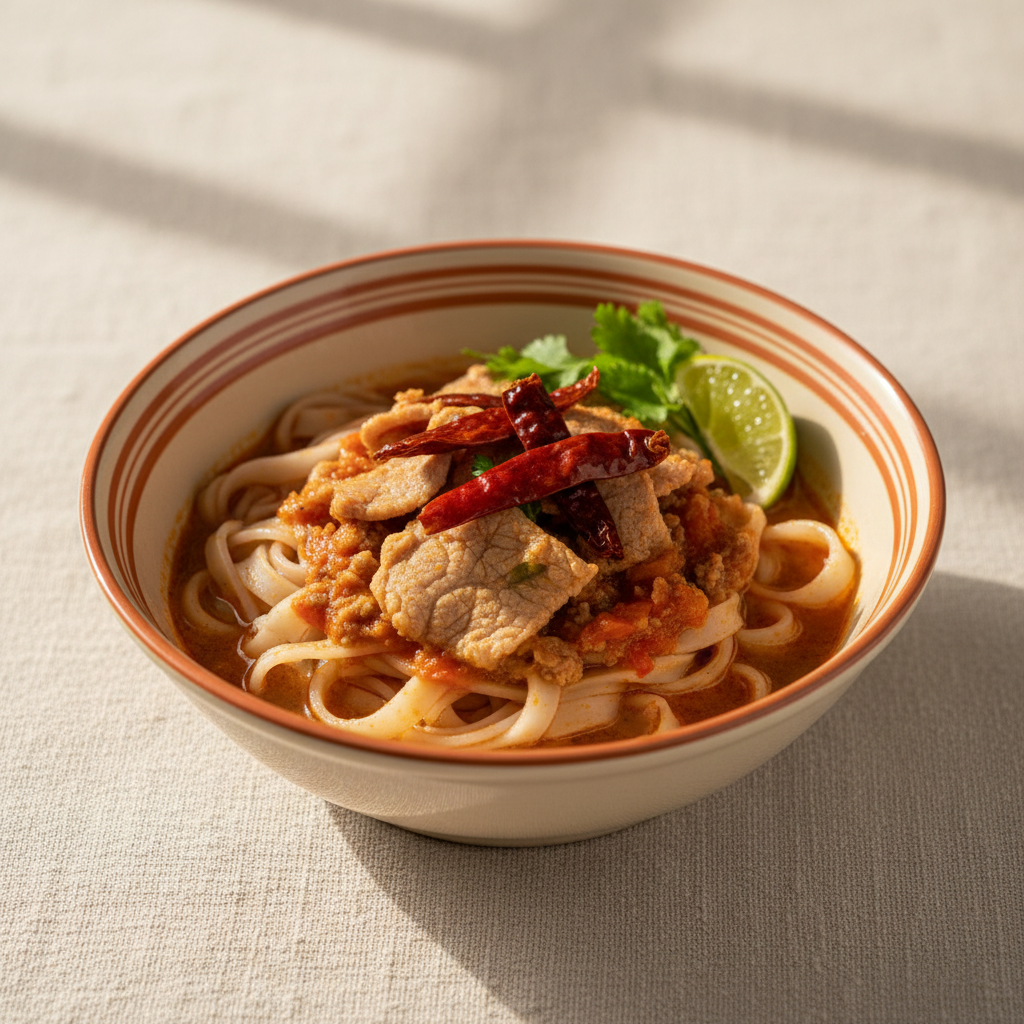 Ảnh món Mì gạo chan xốt thịt cà chua Khao soi nam na