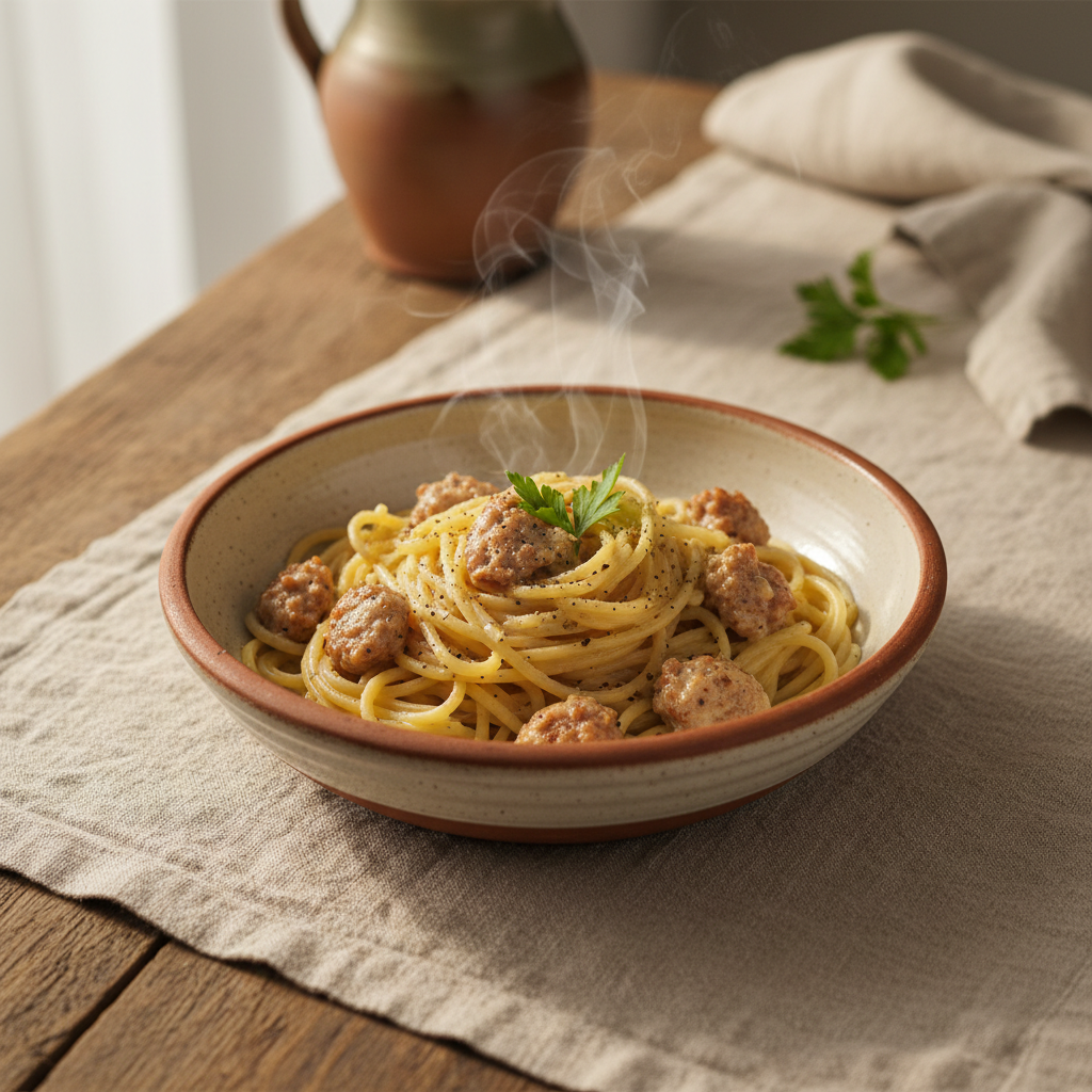 Ảnh món Mì xốt xúc xích kem Pasta alla norcina