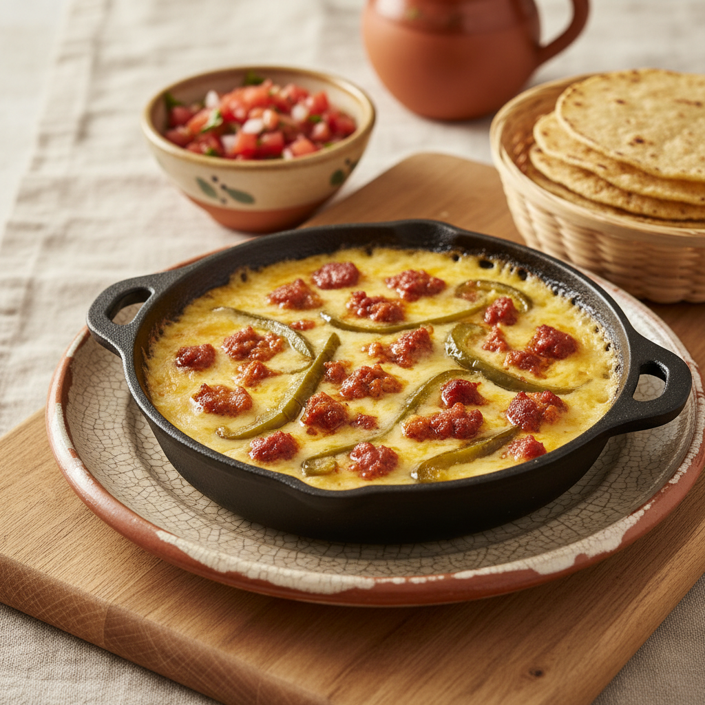 Ảnh món Phô mai nướng chảy với chorizo