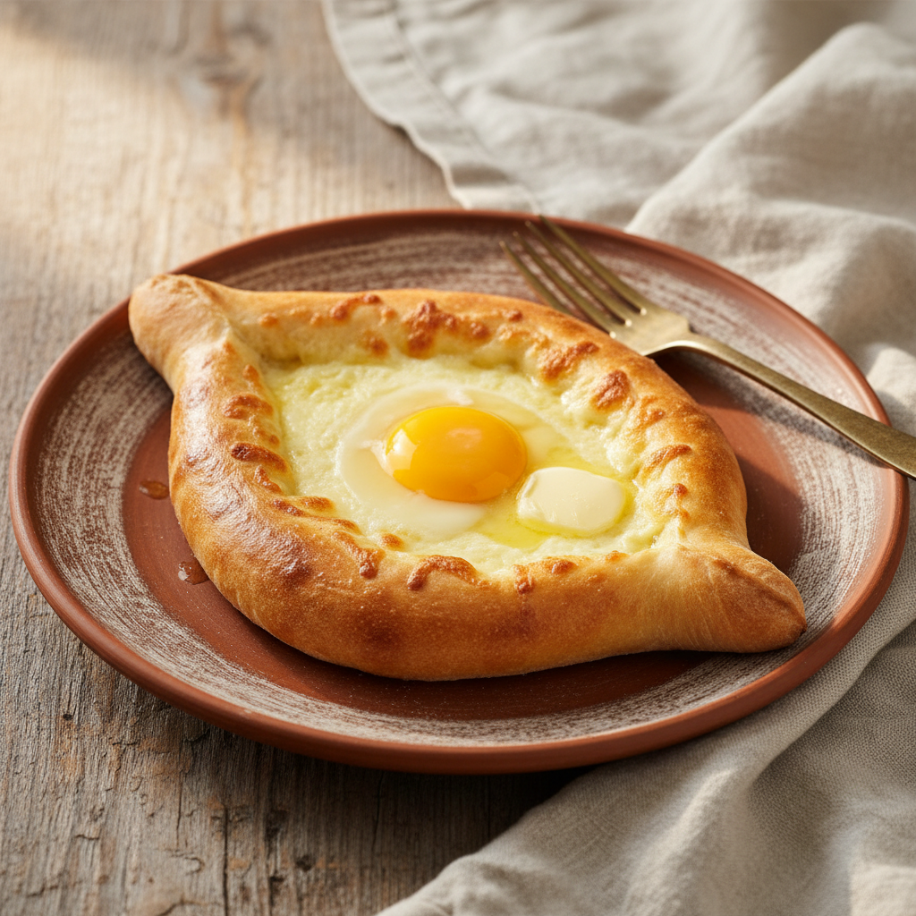 Ảnh món Bánh mì phô mai trứng Khachapuri