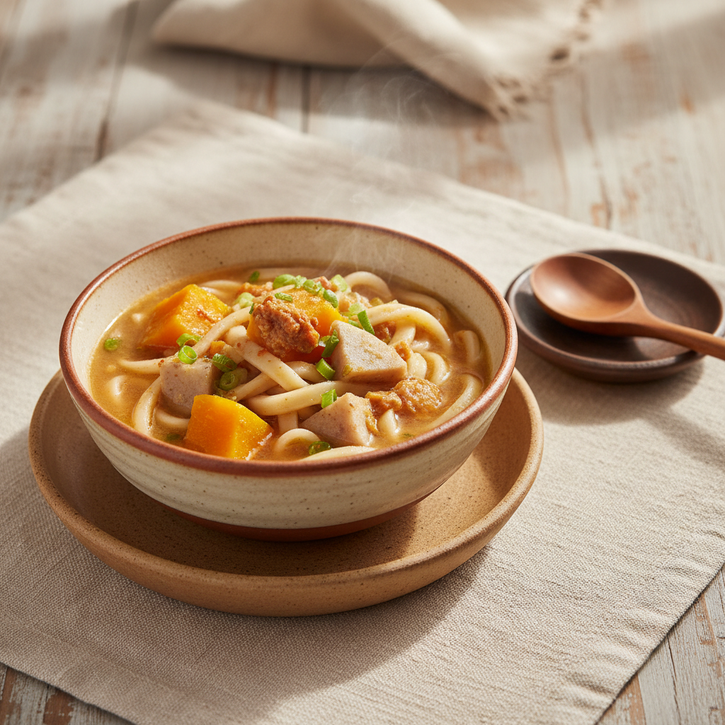 Ảnh món Mì dẹt hầm bí đỏ tương miso Hoto