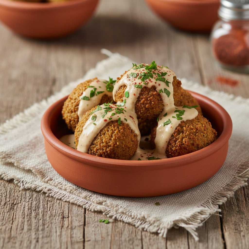 Ảnh Bánh falafel sốt vừng