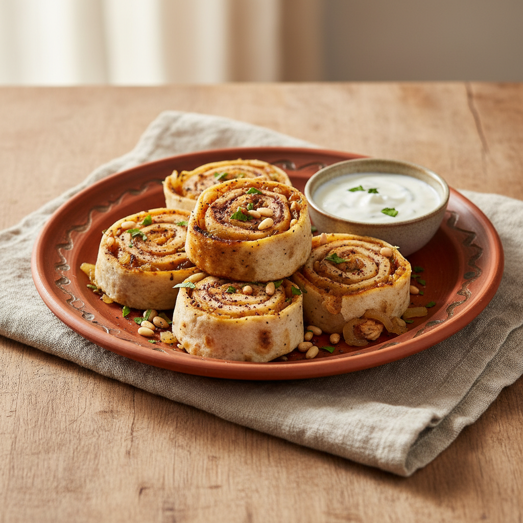 Ảnh món Bánh cuộn gà sumac Musakhan rolls