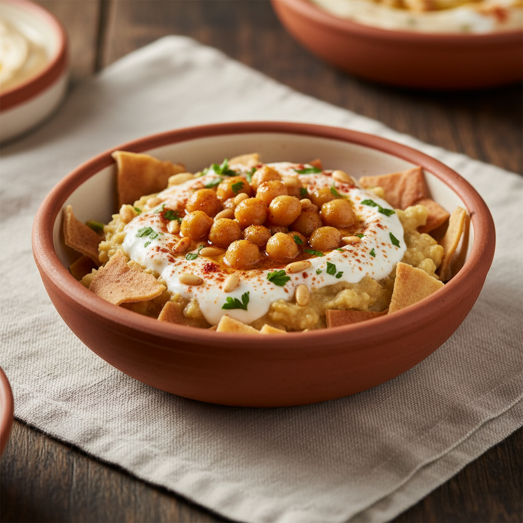 Ảnh món Đậu gà bánh mì sữa chua Fatteh
