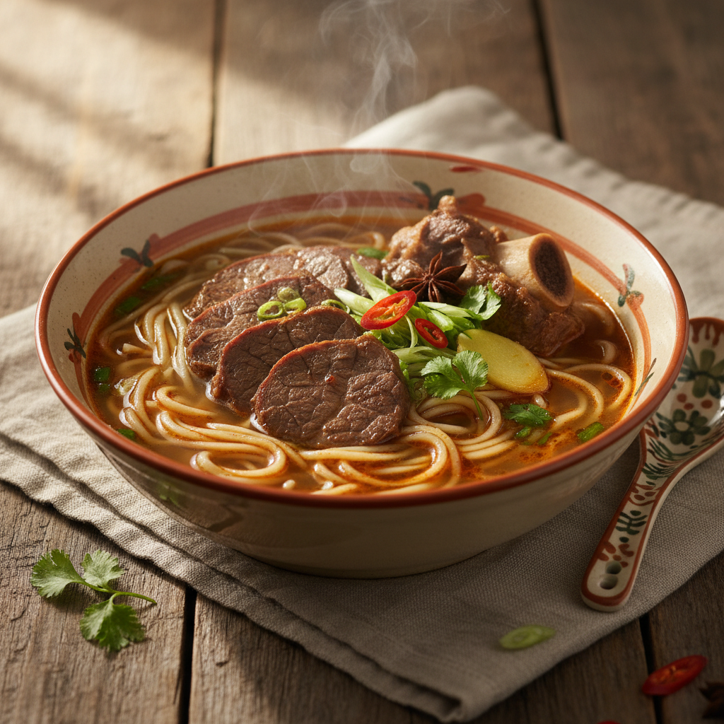 Ảnh món Mì bò kéo tay Lan Châu năm sắc