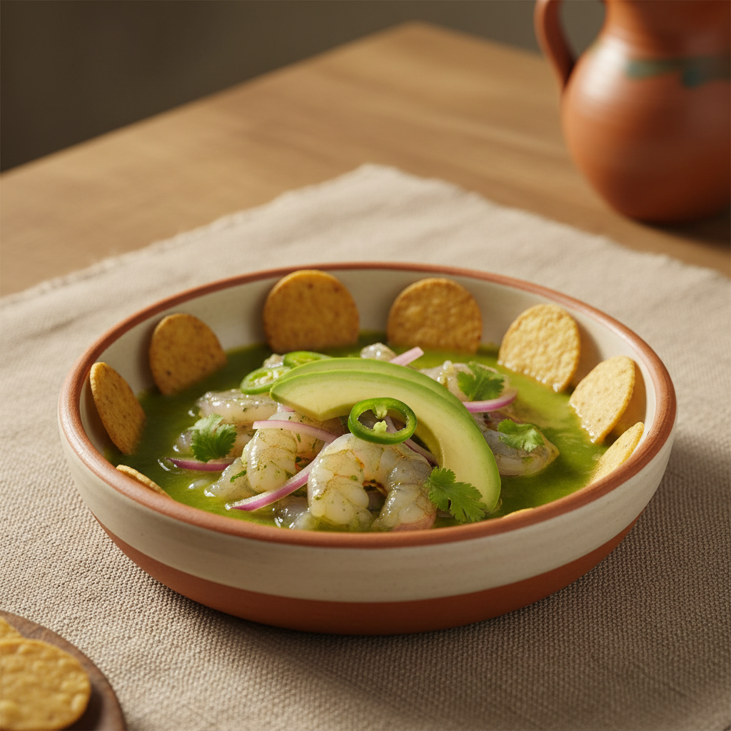 Ảnh món Tôm tái xốt ớt xanh Aguachile verde
