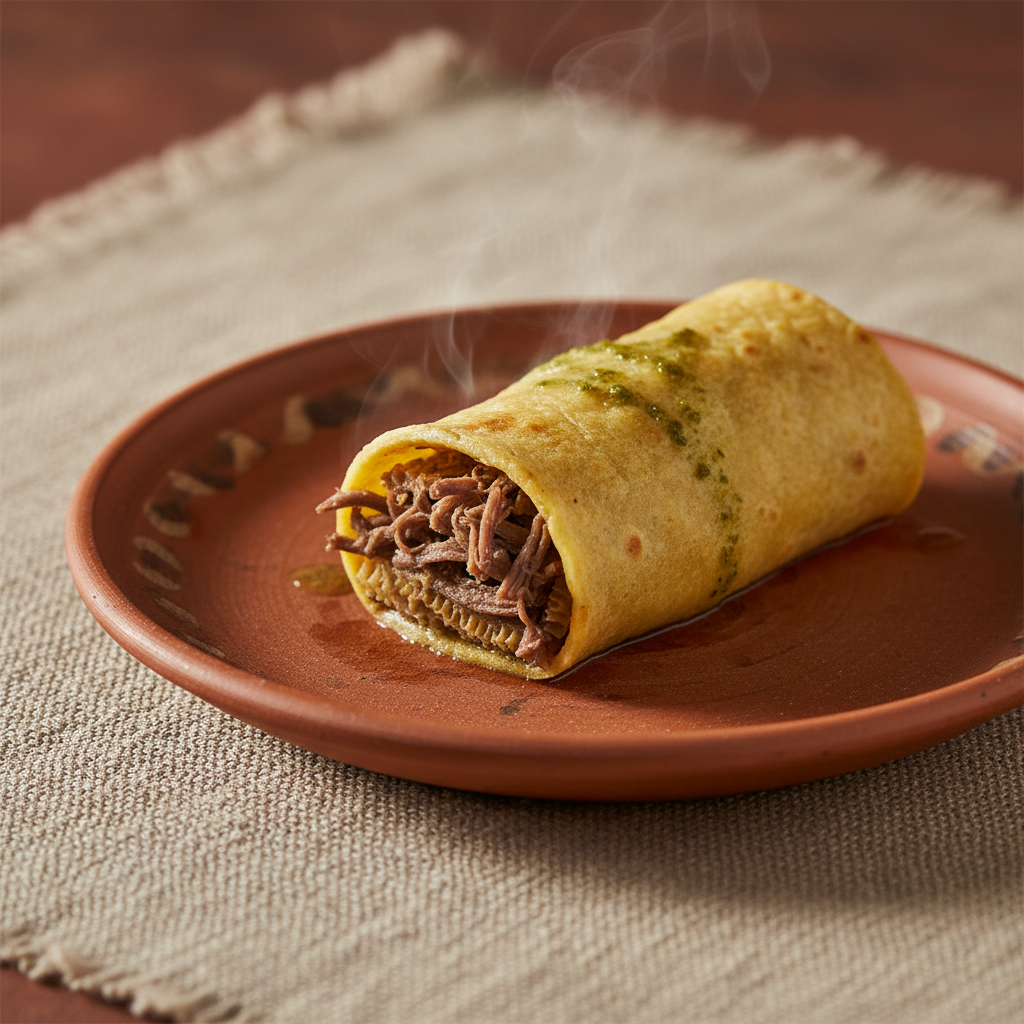 Ảnh món Taco thịt đầu bò hấp Tacos de cabeza