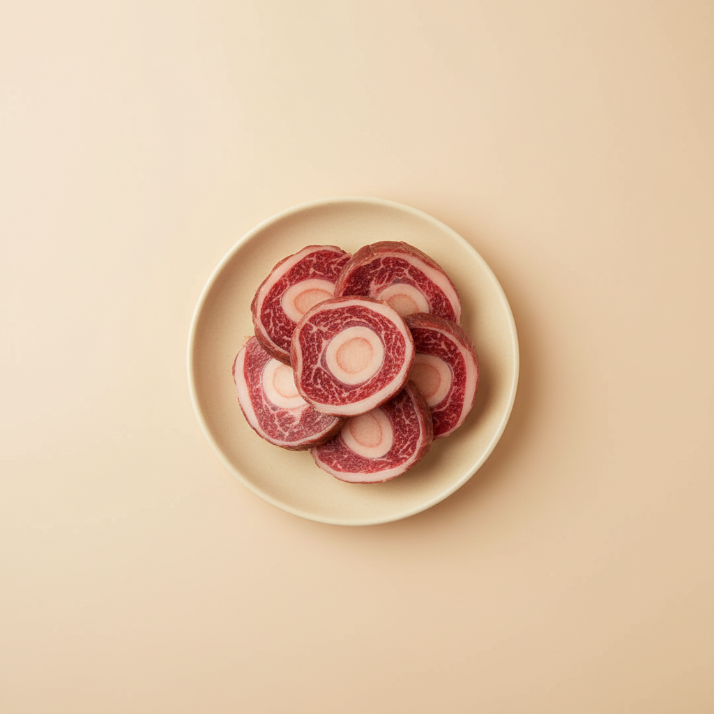 Photograph of Beef shank slices