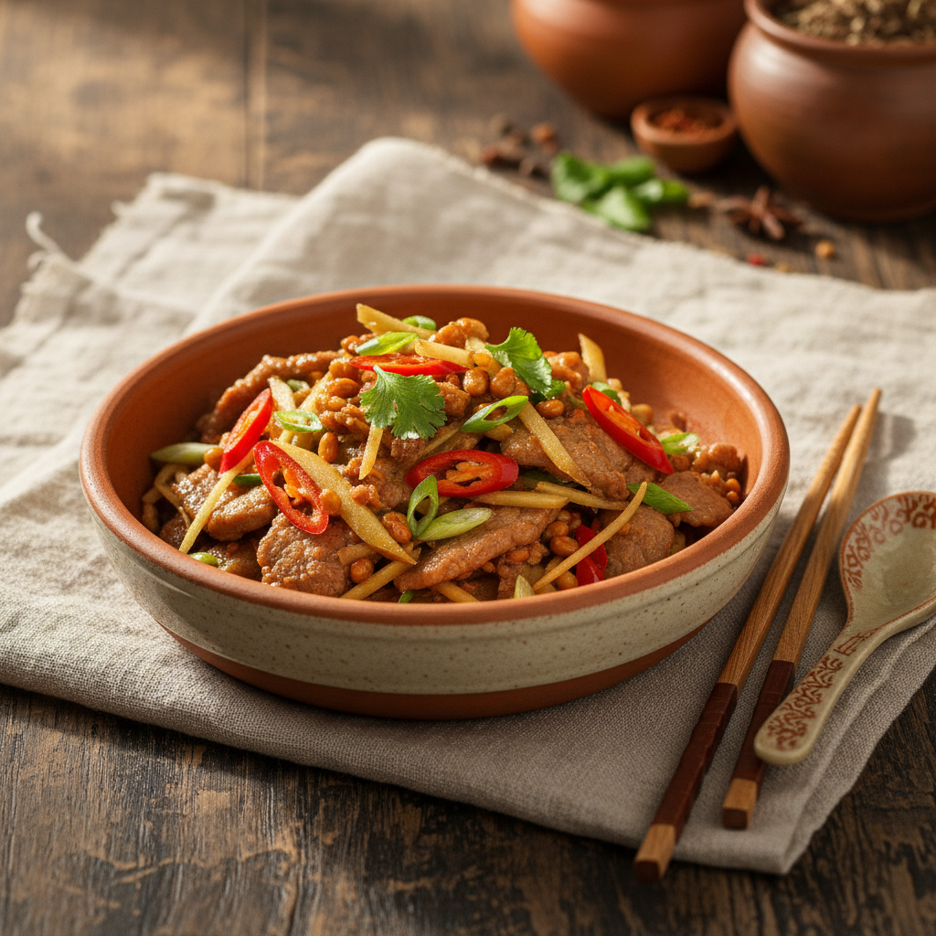 Ảnh món Thịt heo xào gừng tương đậu Moo pad khing