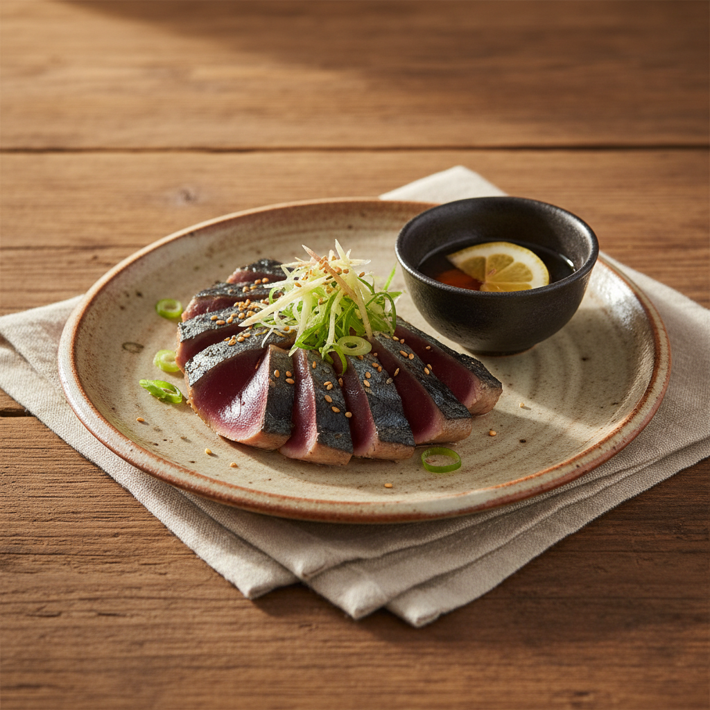 Ảnh món Cá ngừ áp lửa Katsuo tataki