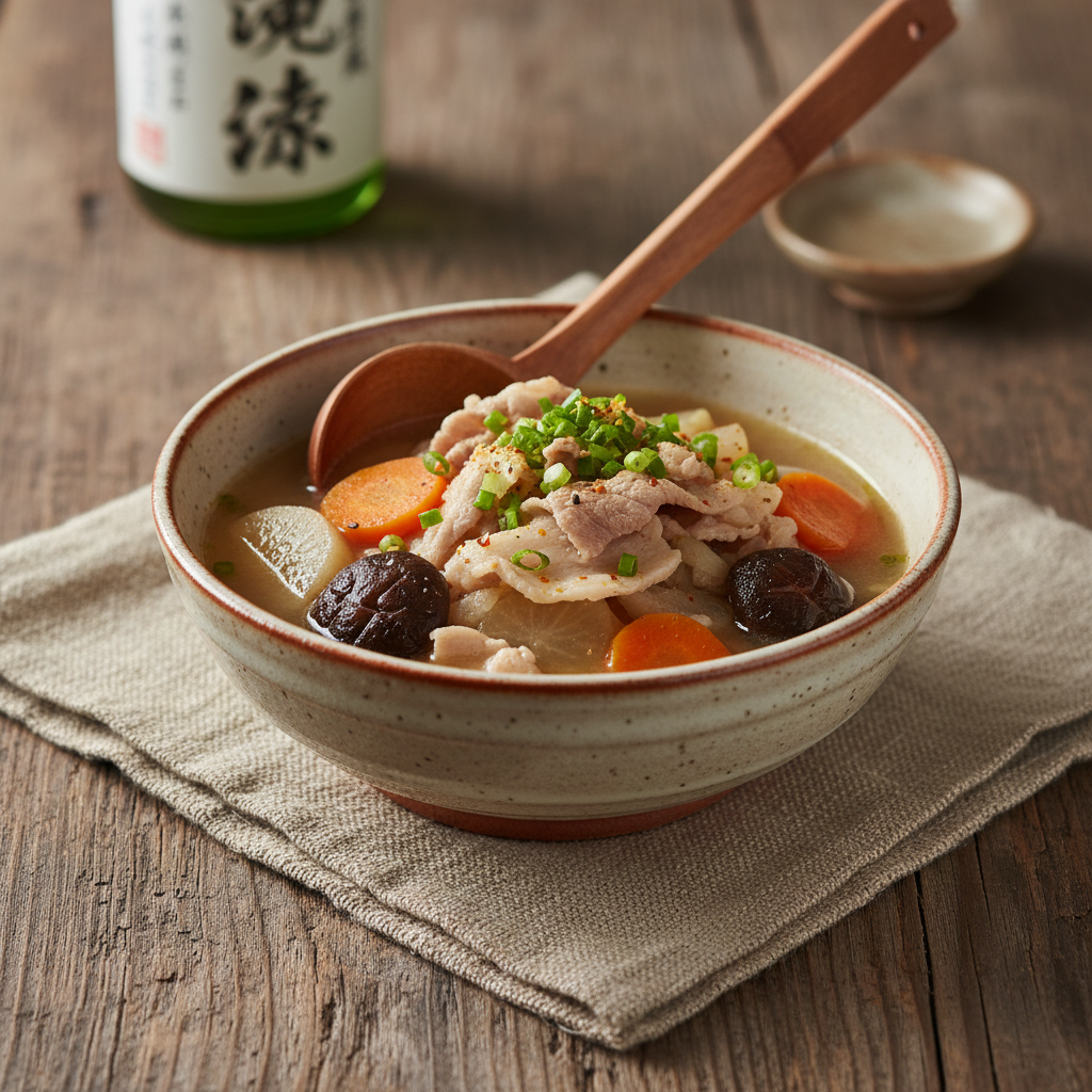 Ảnh món Canh miso thịt heo Butajiru