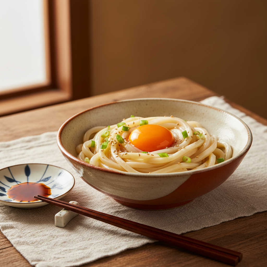 Ảnh món Mì udon trộn trứng sống Kamatama udon