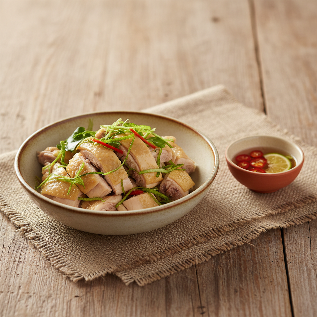 Ảnh món Gà hấp lá chanh