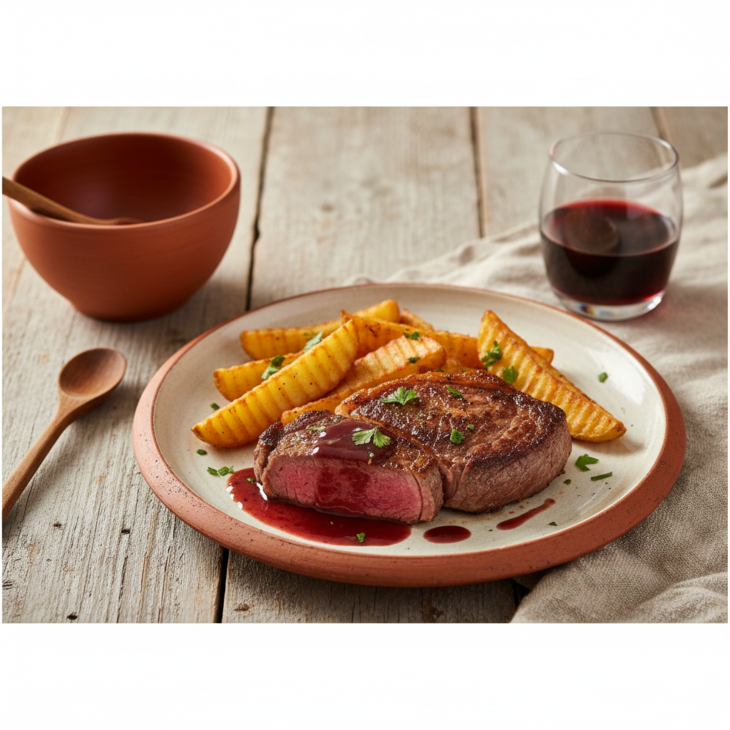 Ảnh món Bò áp chảo xốt vang Bordeaux Entrecôte
