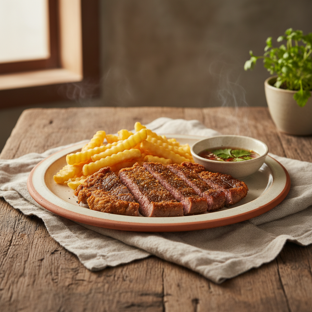 Ảnh món Bò áp chảo khoai tây chiên Steak frites