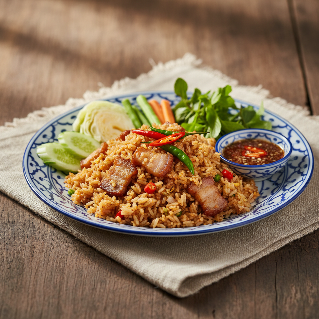 Ảnh món Cơm chiên mắm tôm rau ghém Nam prik long ruea