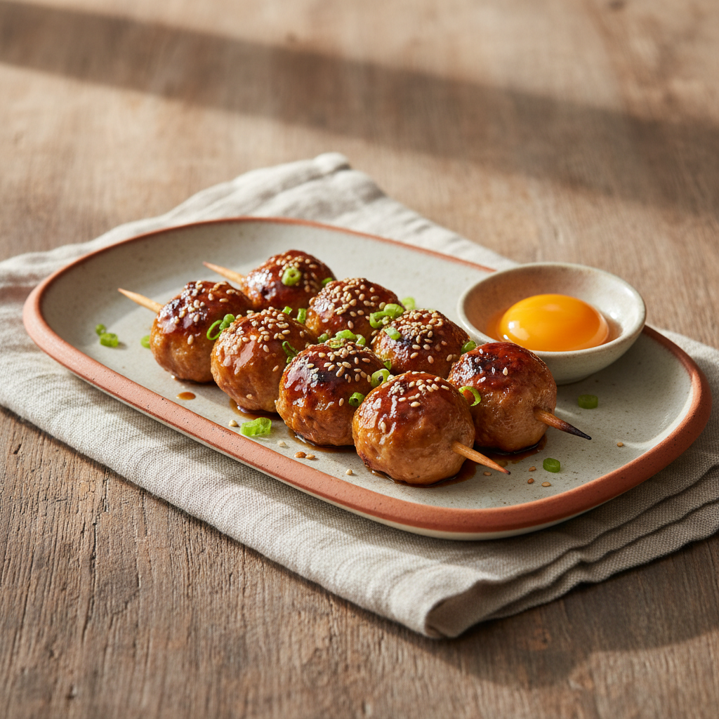 Ảnh món Viên gà nướng xiên Tsukune