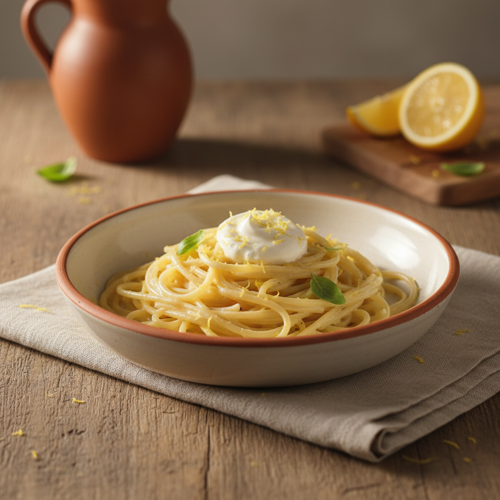Ảnh món Mì spaghetti xốt chanh kem